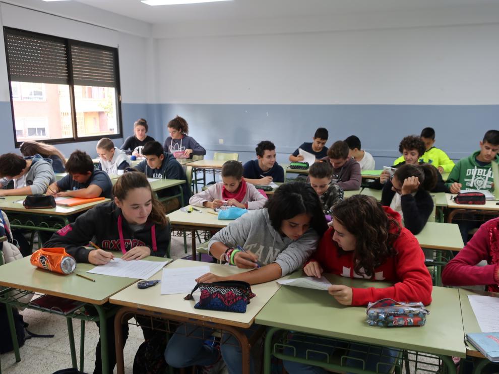 Aula de tecnificación deportiva de 2º de la ESO en el IES Goya de Zaragoza.