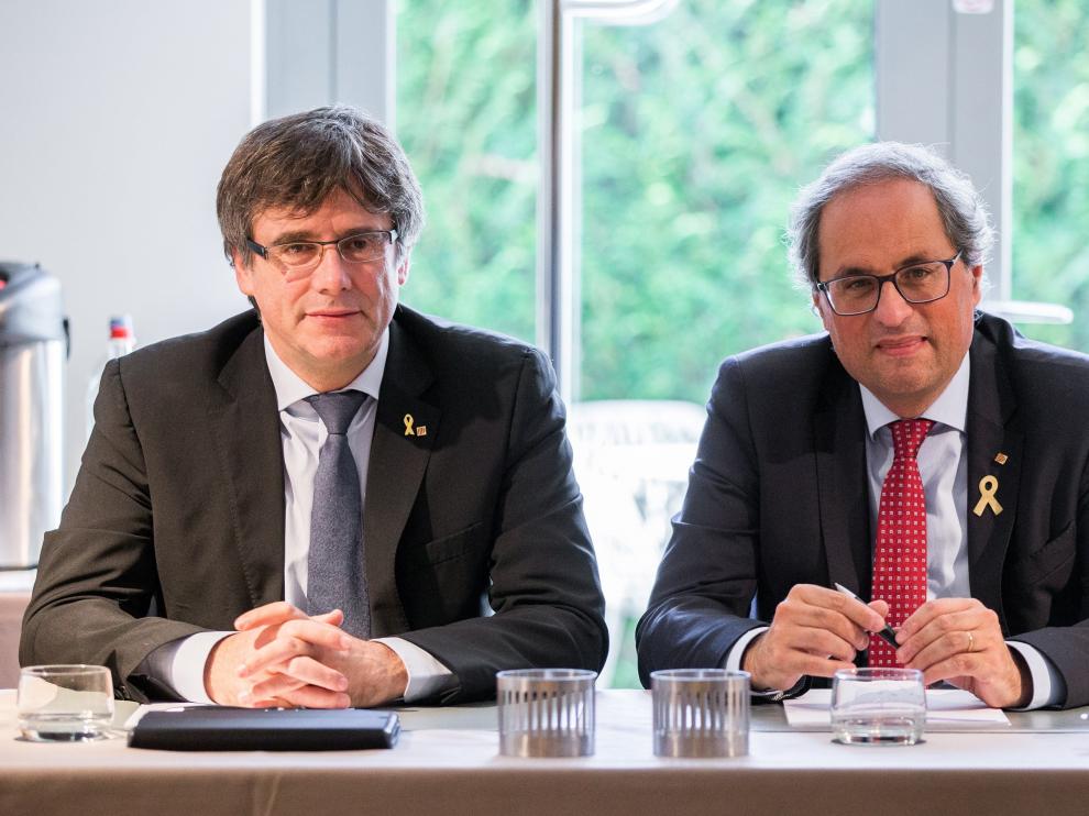 Torra y Puigdemont en Waterloo.
