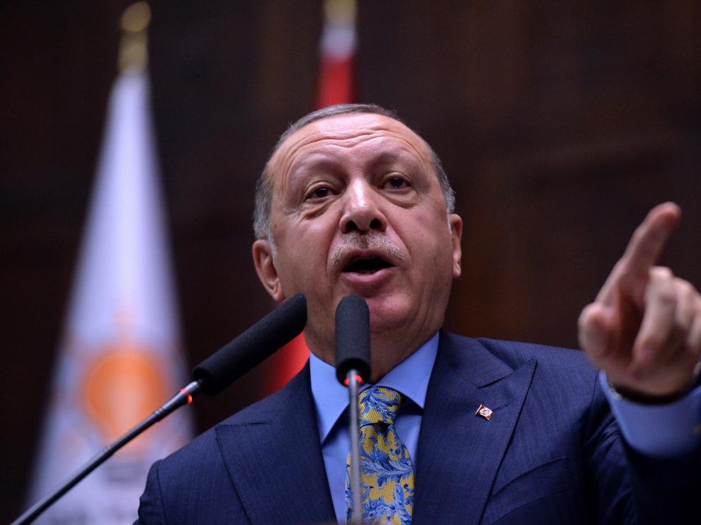 Erdogan, este martes en el Parlamento turco.
