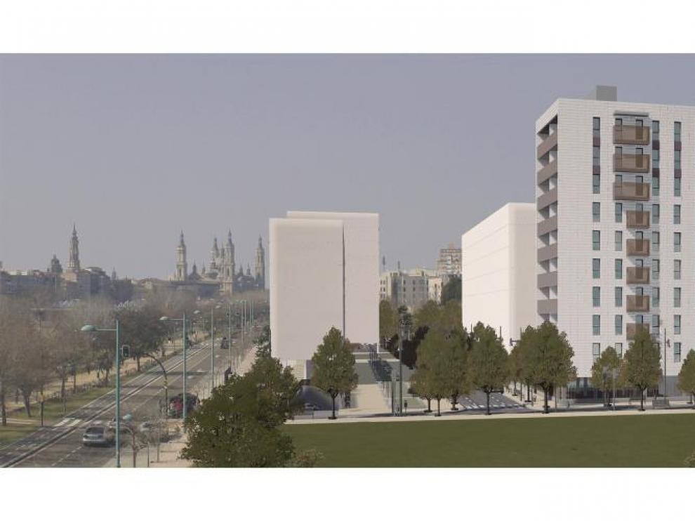 El complejo residencial se encuentra a la ribera del Ebro.