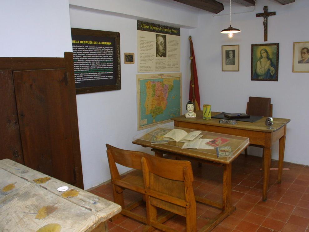 Un aspecto del Museo de la Escuela Rural de Linás de Marcuello (Huesca).