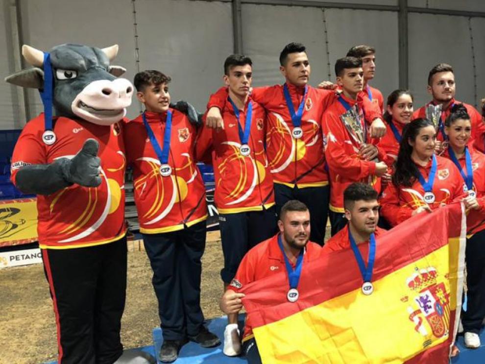 El equipo español que participó en el Subcampeonato de Europa de Petanca
