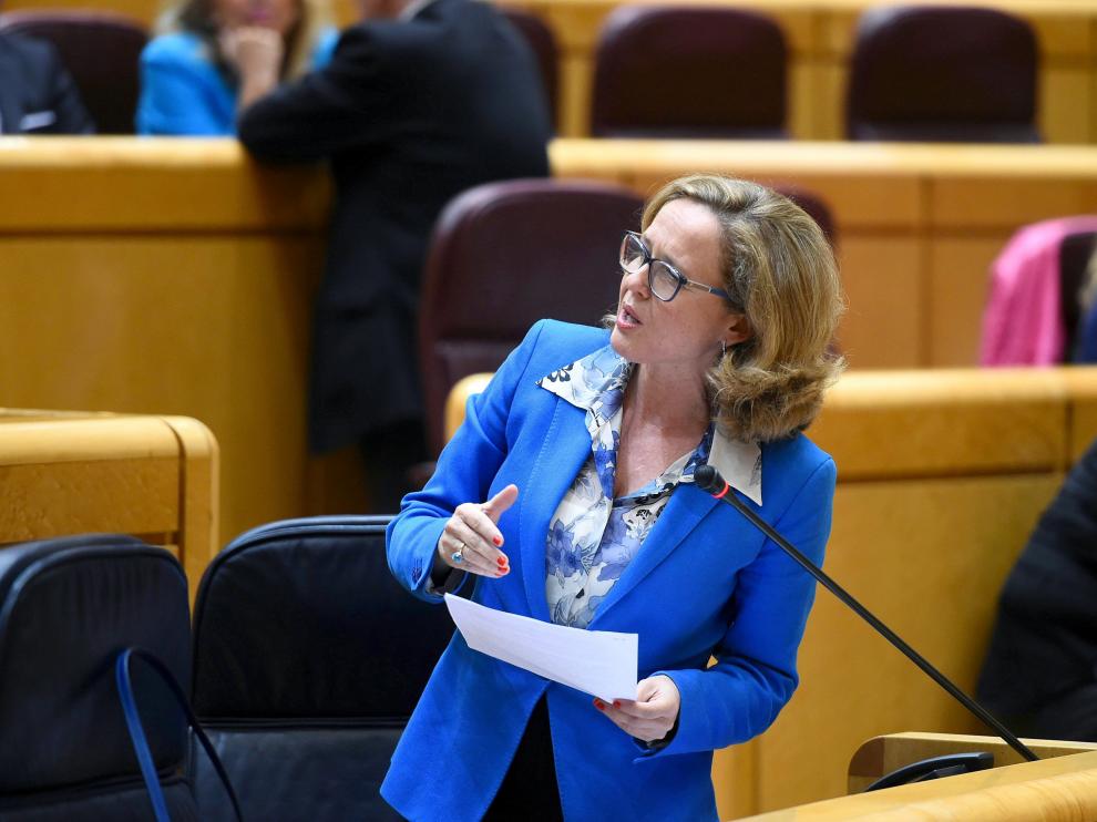 La ministra de Economía, Nadia Calviño, la semana pasada en el Senado