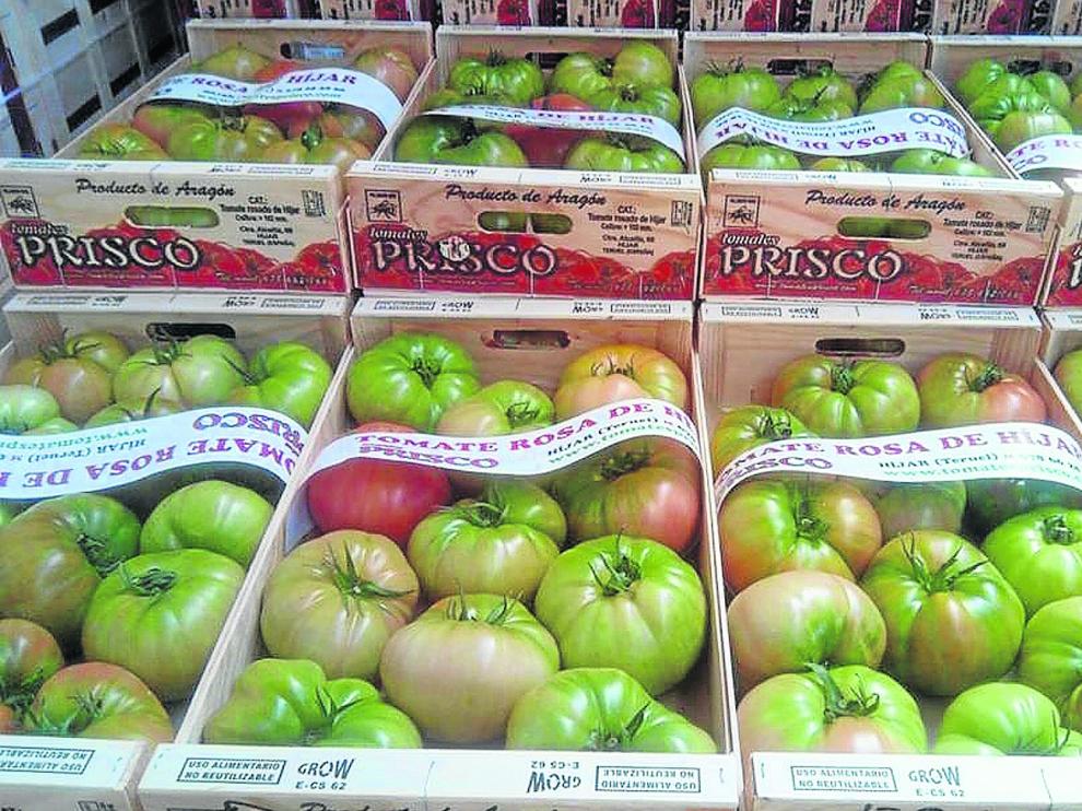 Tomates rosas producidos por la empresa turolense Tomates Híjar, que se comercializan 'online' por todo el país.