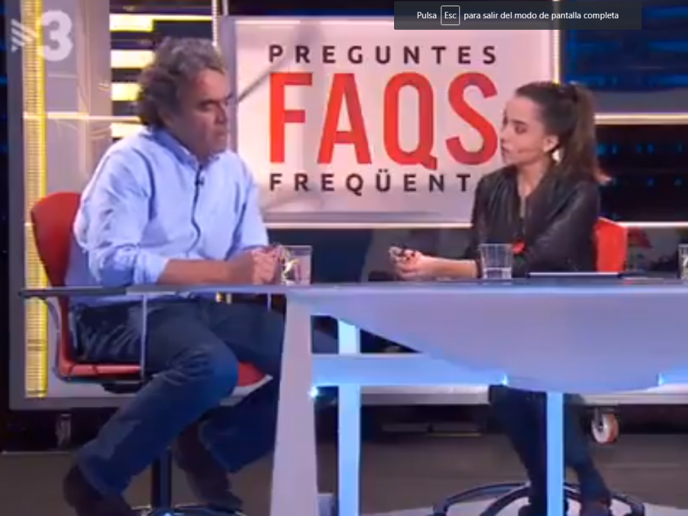 Entrevista en TV3 al exalcalde de Medellín Sergio Fajardo.