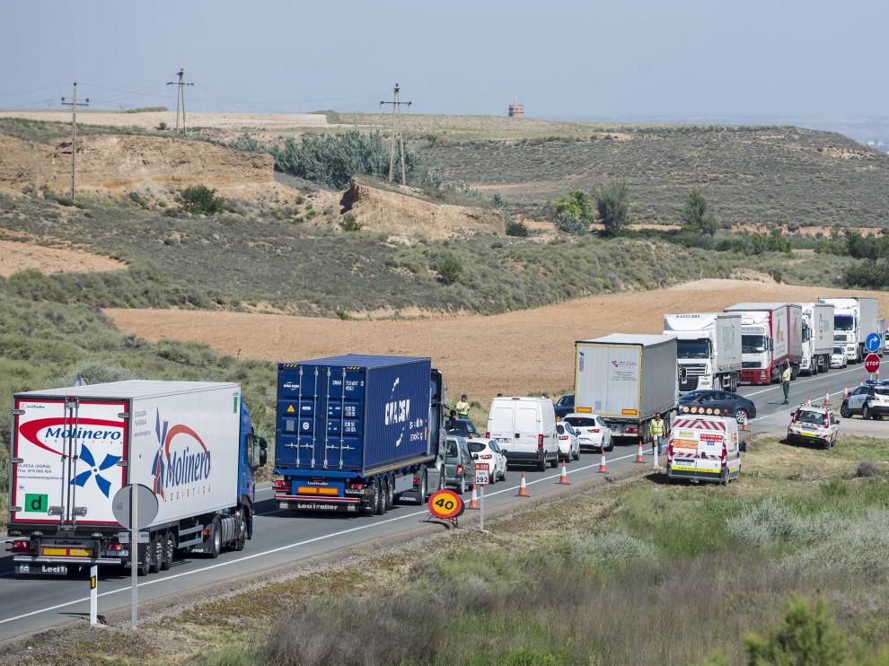 Imagen del tramo Figueruelas-Mallén de la N-232, cuyo proyecto de desdoblamiento se encuentra bloqueado.
