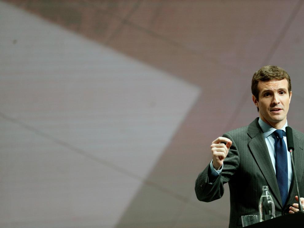 Pablo Casado durante su intervención en el XXI Congreso Nacional de la Empresa Familiar (Valencia)