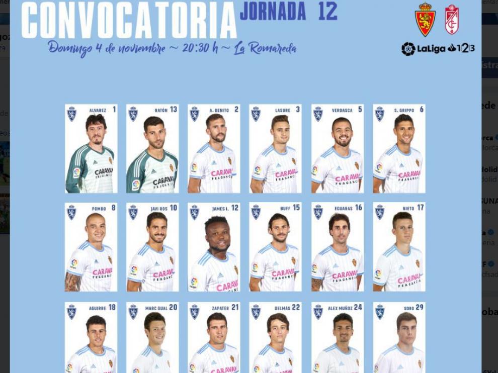 Lista de 18 convocados por Alcaraz para jugar ante el Granada.