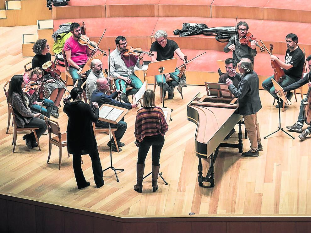Ensayo de Los Músicos de Su Alteza en la sala Mozart del Auditorio