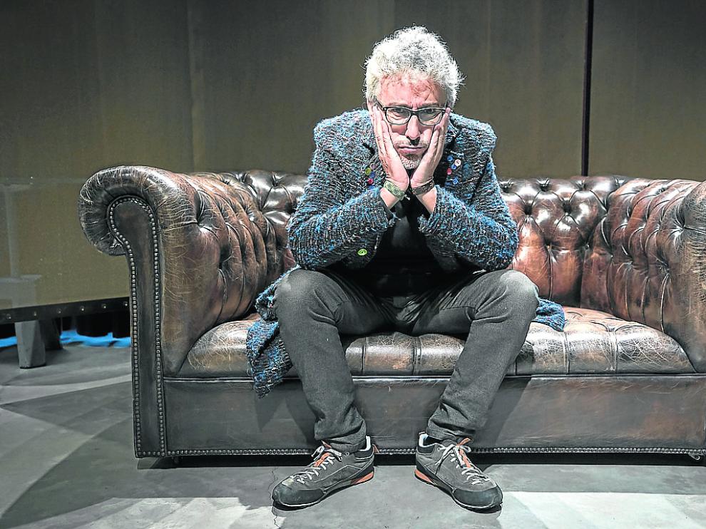 David Fernández, ayer, en el Espacio Ambar, antes de la presentación de Zaragoza Comedy.