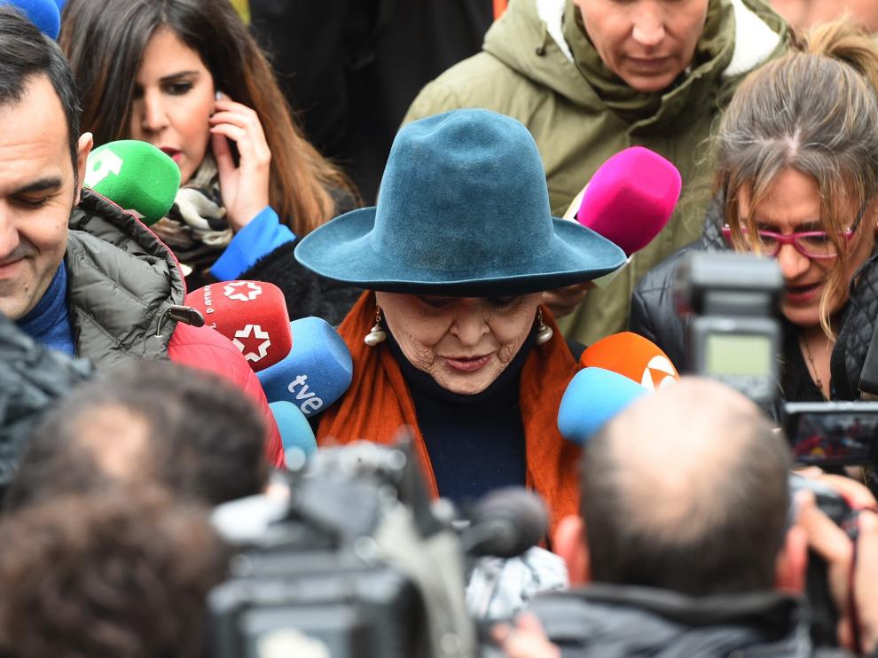 Lucía Bosé en un momento de la vista oral.
