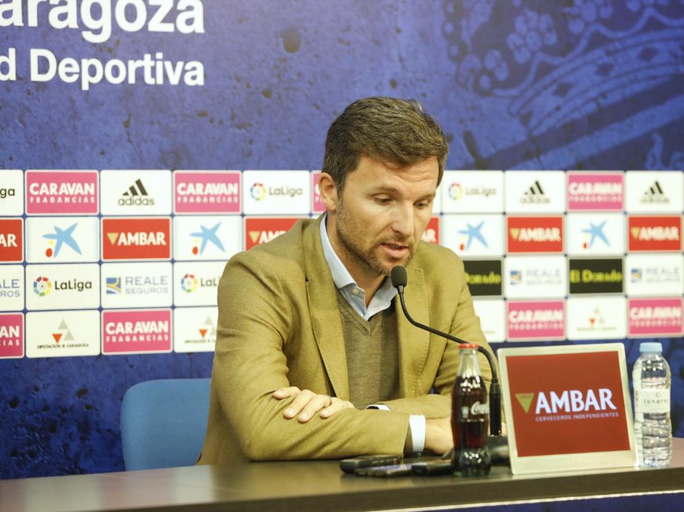 Lalo Arantegui, en la rueda de prensa de este martes