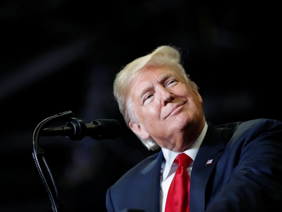 El presidente estadounidense Donald Trump durante su campaña en Cleveland.