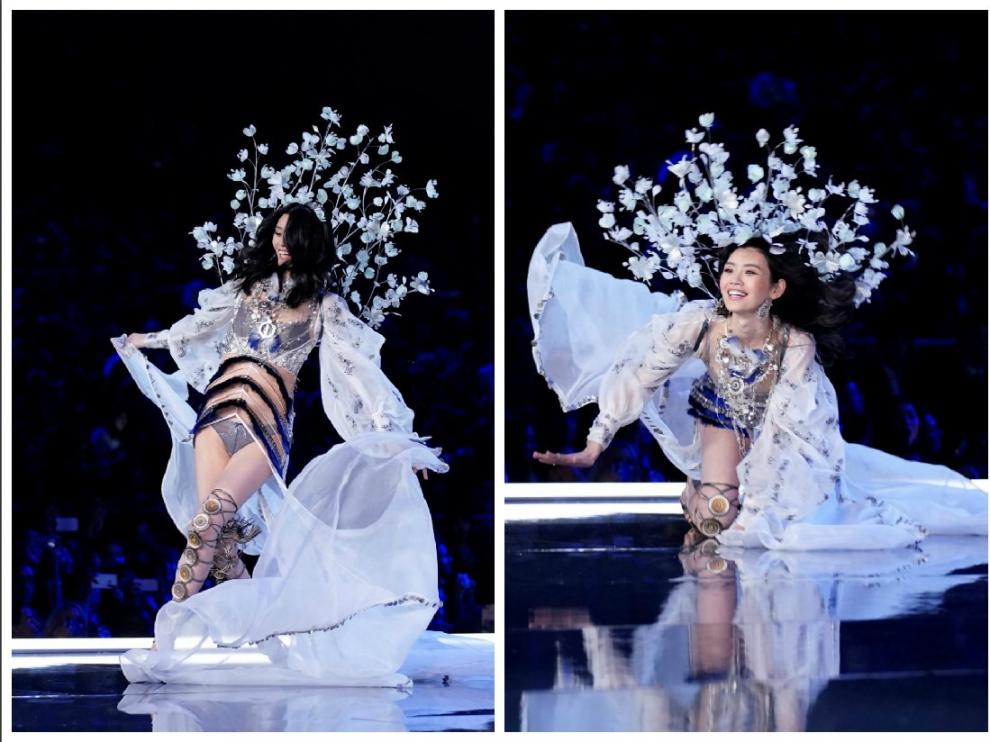 El resbalón y el golpe de Ming Xi en la pasarela de Victoria's Secret.