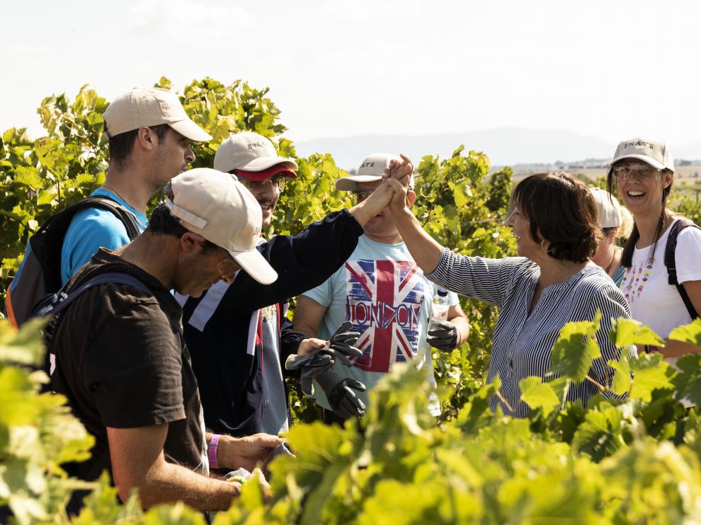Participación de los usuario de Atades en la vendimia del Vino de la Amistad