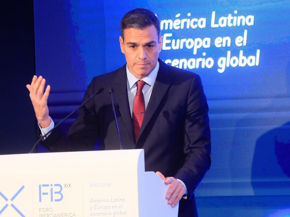 Pedro Sánchez durante la inauguración de la XIX Edición del Foro Iberoamericano
