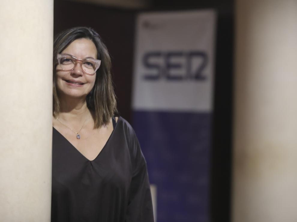 Àngels Barceló, en la Diputación de Huesca, desde donde se emitió 'Hora 25'