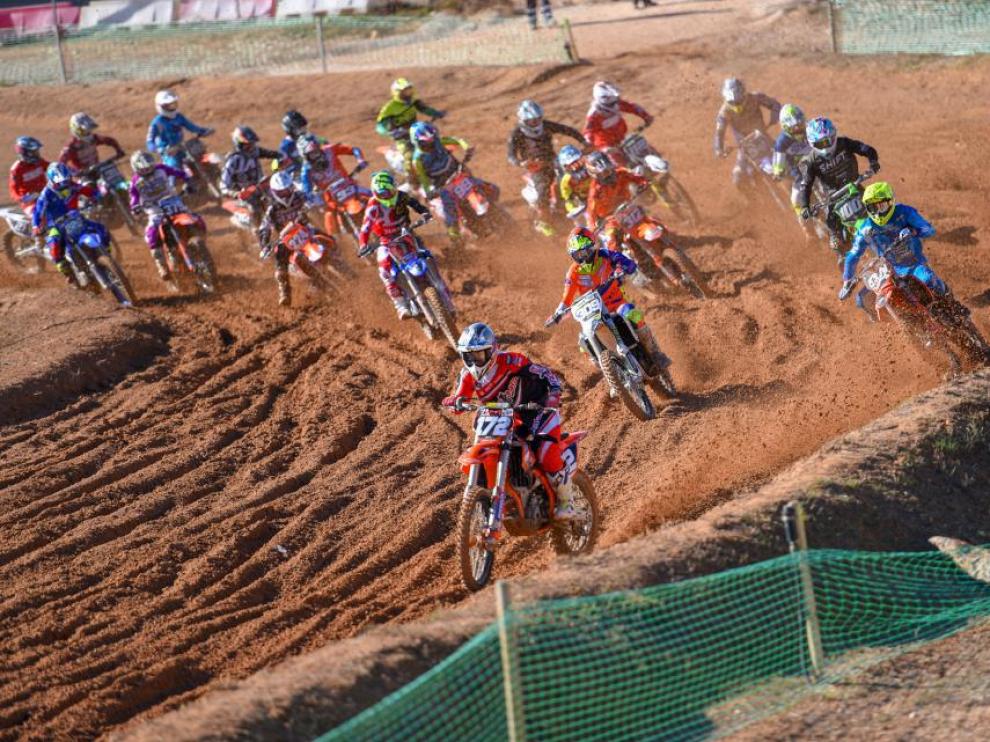 Salida de una de las carreras de MXS18, ayer en Motorland Aragón