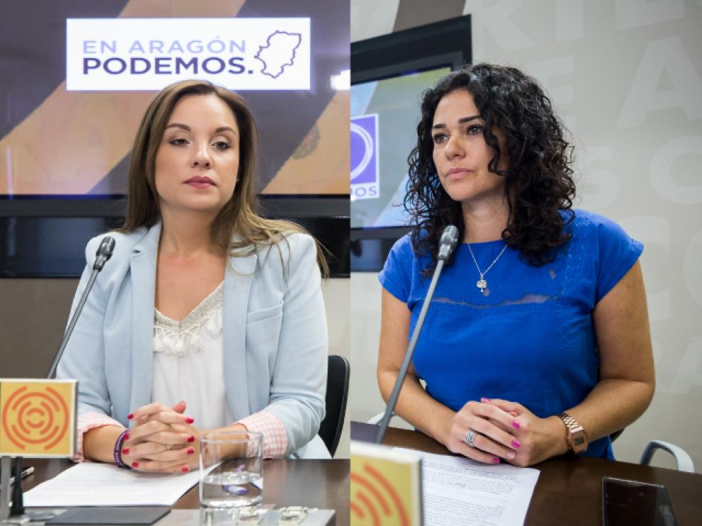 Erika Sanz y Maru Díaz, en dos fotos de archivo