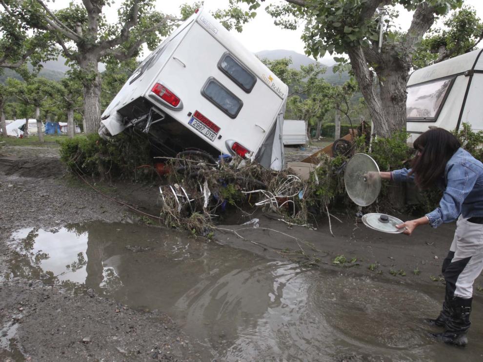 El campin quedó completamente arrasado por la gran riada del 18 de junio de 2013
