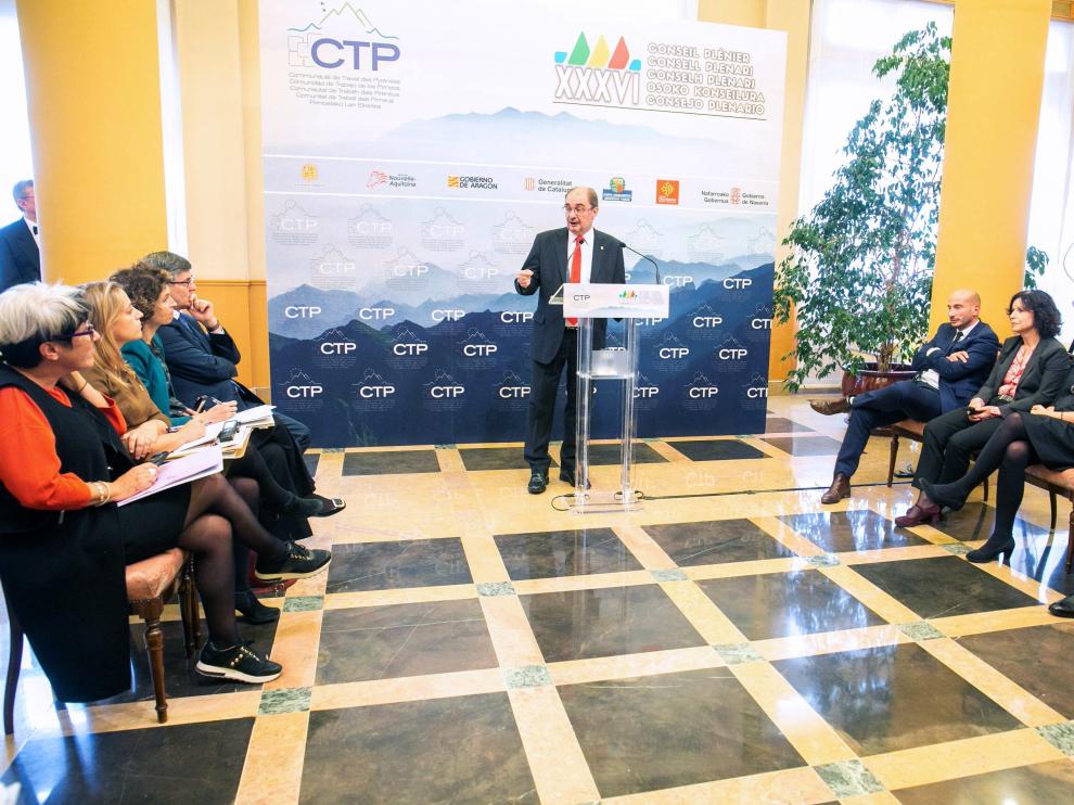 Intervención del presidente de Aragón, Javier Lambán, en la celebración del XXXVI Consejo Plenario de la CTP.