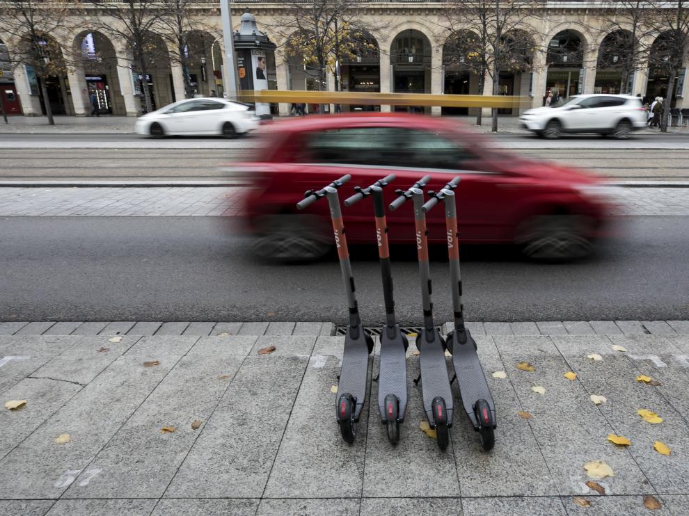 Patinetes eléctricos en el Paseo Independencia de Zaragoza