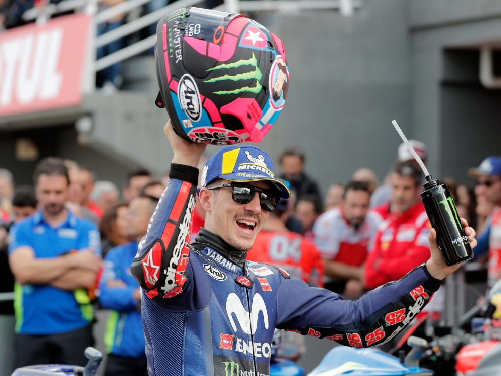 Viñales tras los entrenamientos.