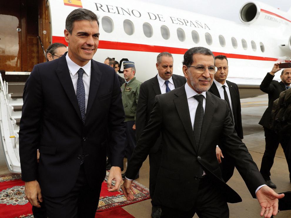 Imagen de la visita de Pedro Sánchez ayer a Marruecos