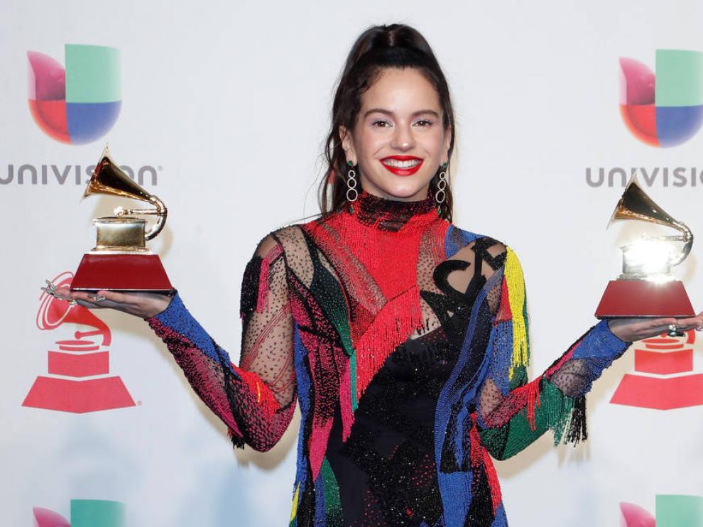 Rosalía durante los Latin Grammy.
