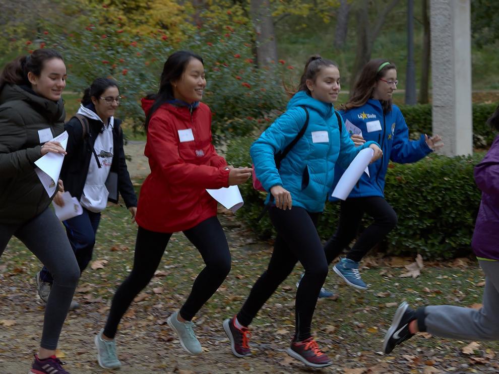 Uno de equipos más jóvenes de la carrera popular, en el parque Grande