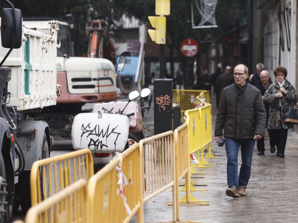 La calle Don Jaime I, en obras.