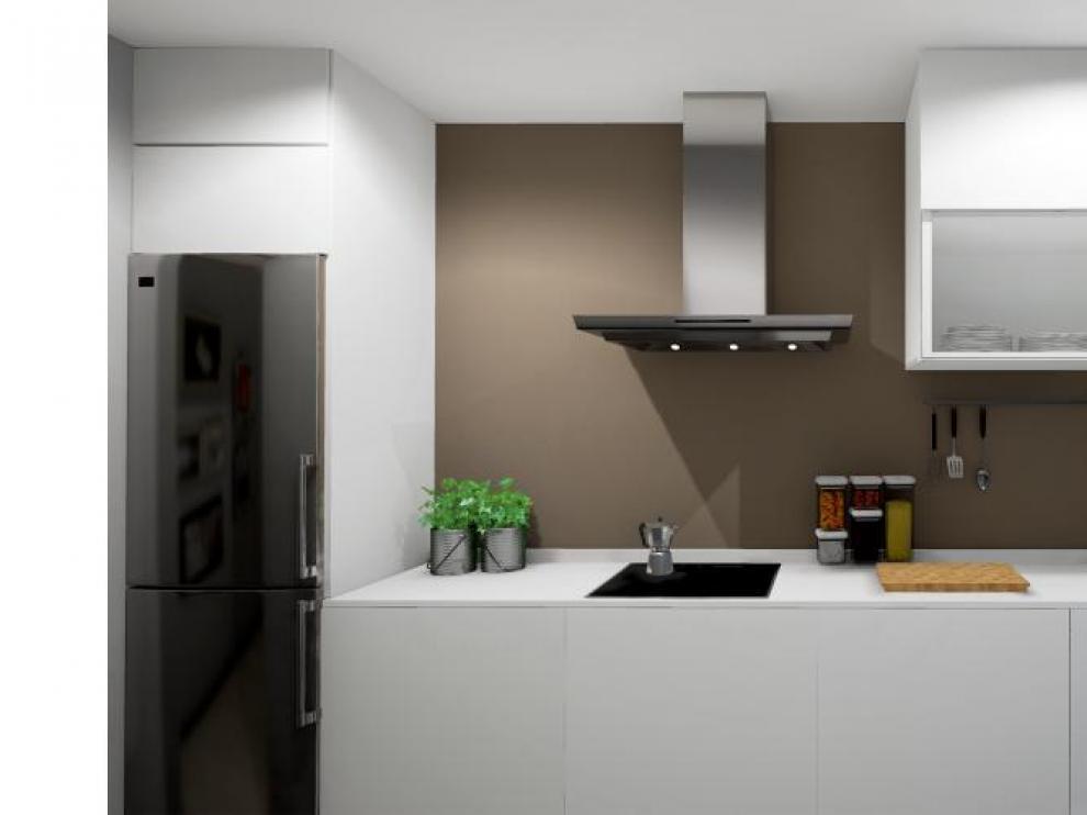 Los acabados de cocinas y baños son de Porcelanosa.