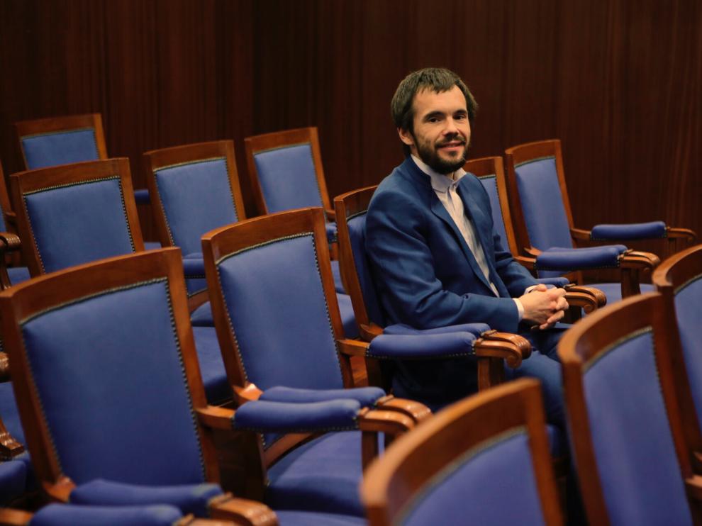 Manuel Valiente, en Zaragoza, donde recibió el premio de investigación de la Academia de Ciencias.