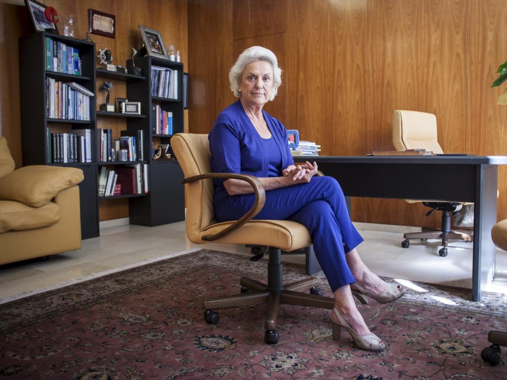 La empresaria Pilar Muro, en el que despacho que ocupaba como presidenta del grupo hospitalario Quirón.
