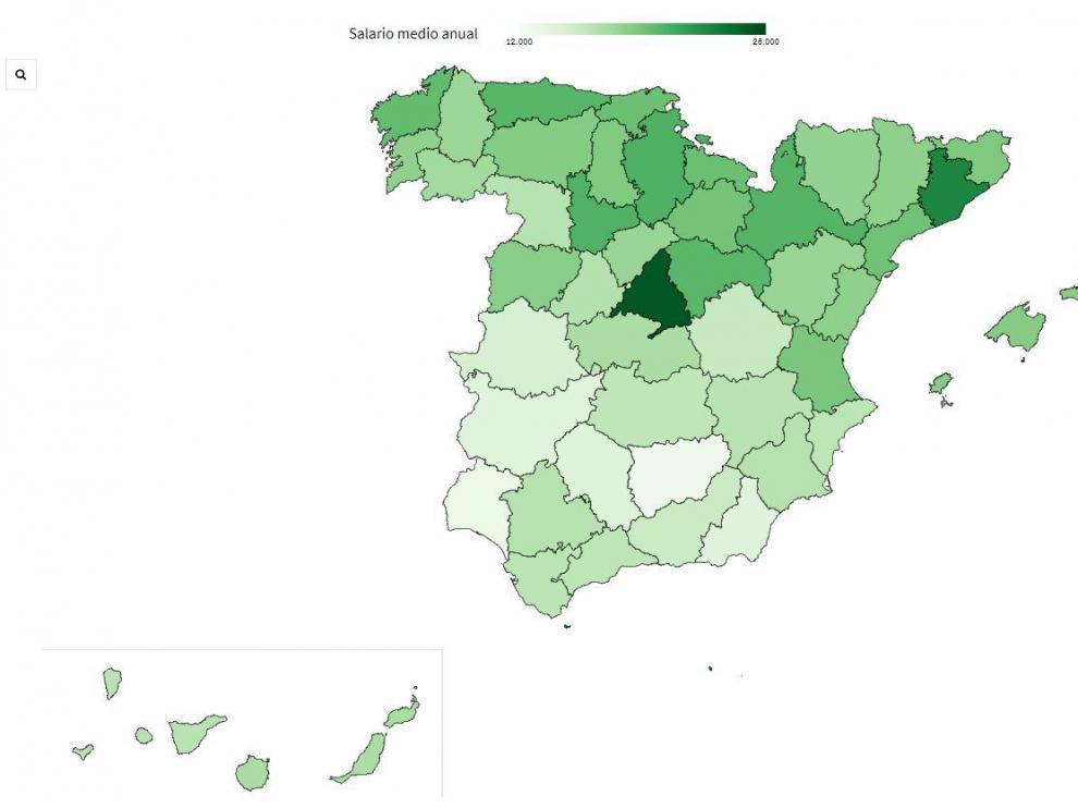 El Mapa Del Salario Medio En 2017 En España Por Provincias Noticias De Economía En Heraldoes 8448