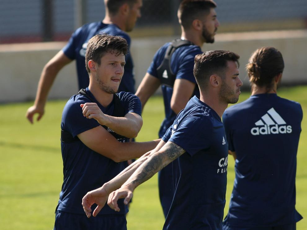 Álvaro Vázquez y Marc Gual, durante un entrenamiento.