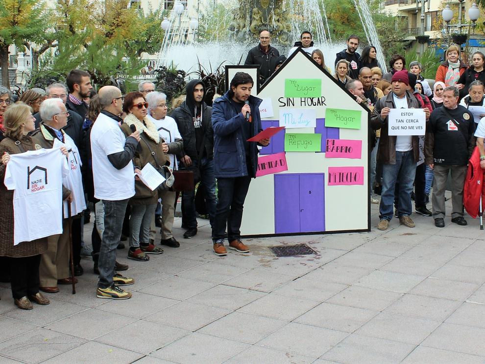 Concentración celebrada en la plaza Navarra de Huesca.