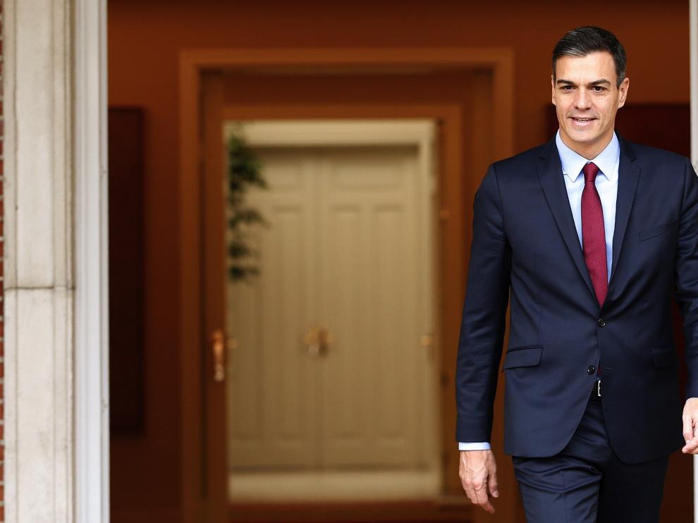 Pedro Sánchez en el Palacio de la Moncloa.