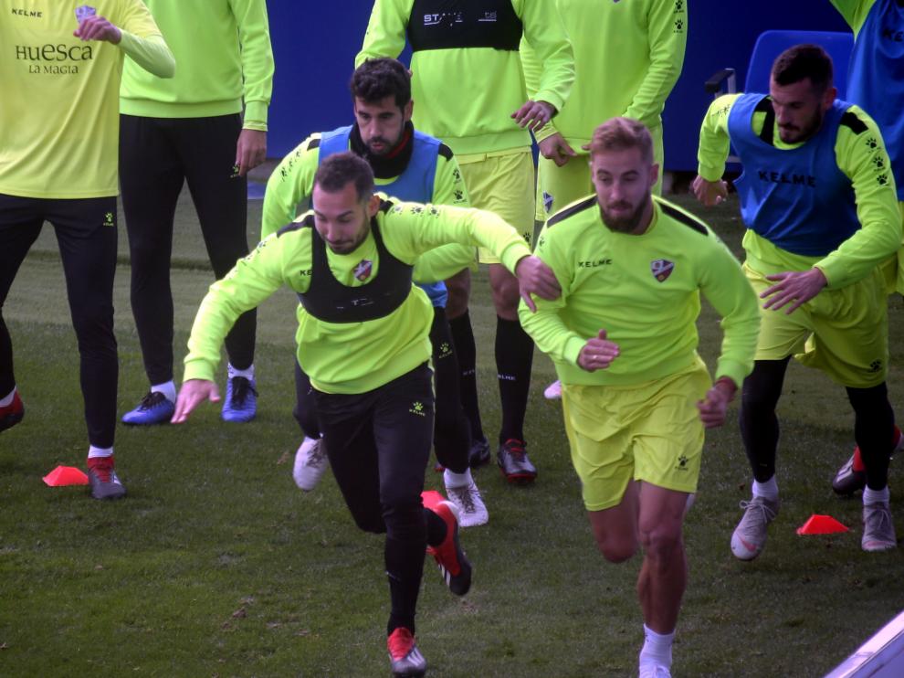 Ferreiro y Pulido, durante un entrenamiento de esta semana.