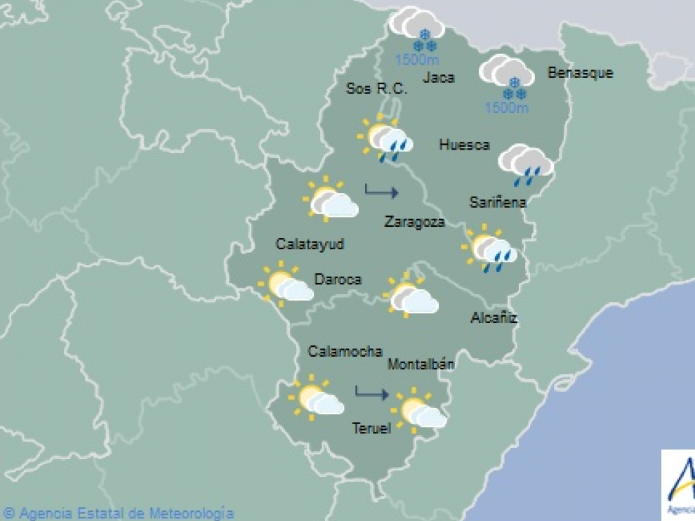El tiempo este fin de semana en Aragón.
