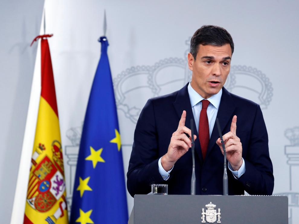 Comparecencia de Pedro Sánchez en La Monchoa, donde ha anunciado que España ha llegado a un acuerdo sobre Gibraltar y apoyará el Brexit