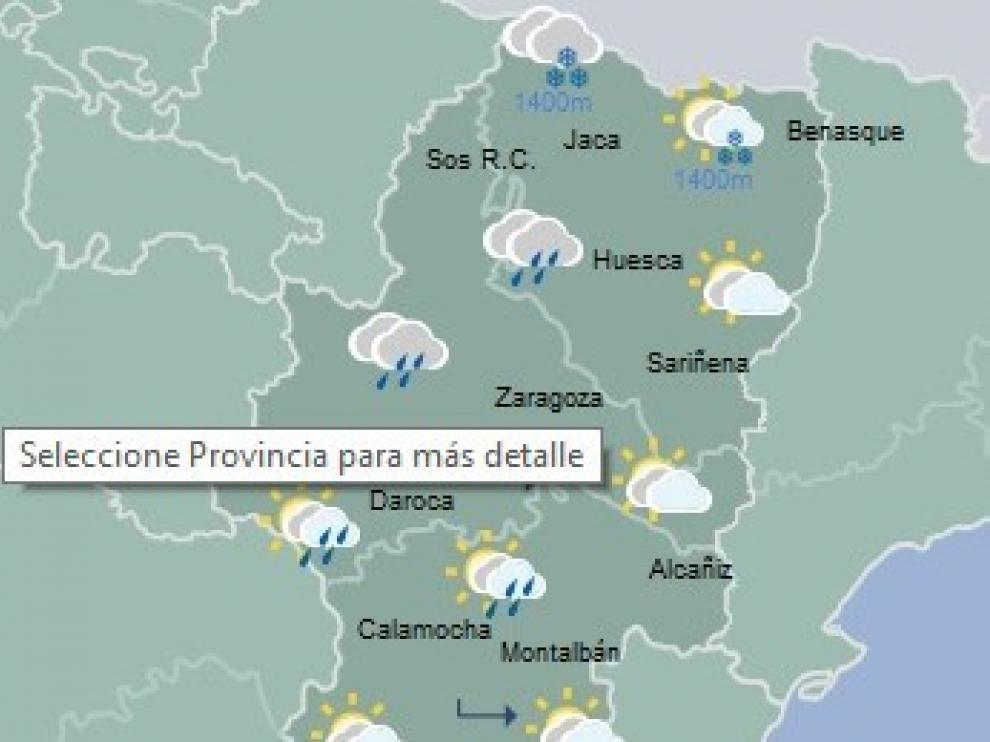 Nevadas en el Pirineo por encima de los 1.000-1.300 metros