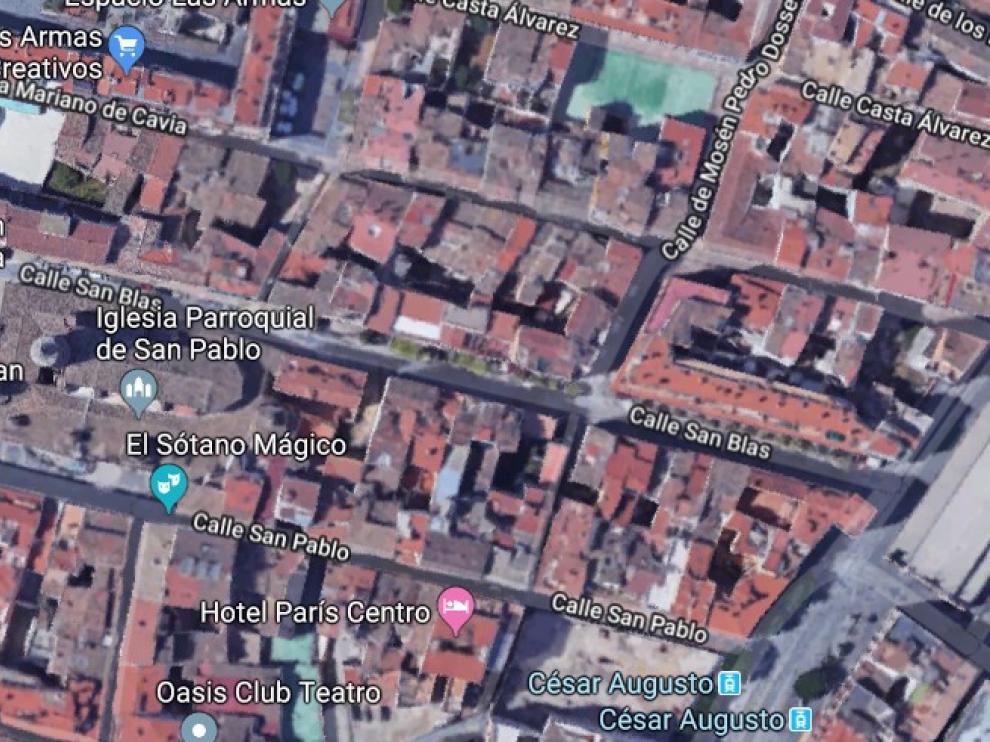 El suceso ha ocurrido en la calle San Blas de la capital aragonesa.