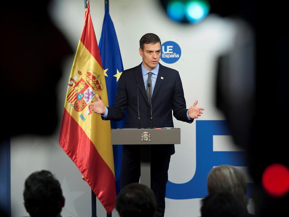 Pedro Sánchez este domingo tras la reunión del Consejo Europeo