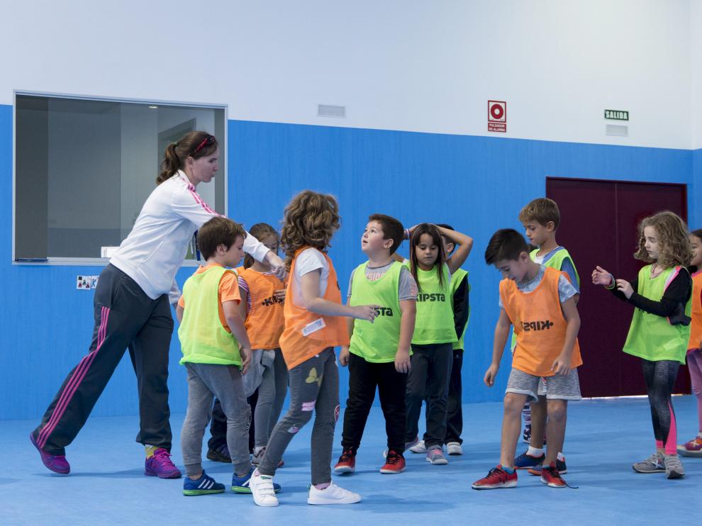 Clase de Educación Física en el colegio Zaragoza Sur el pasado curso.