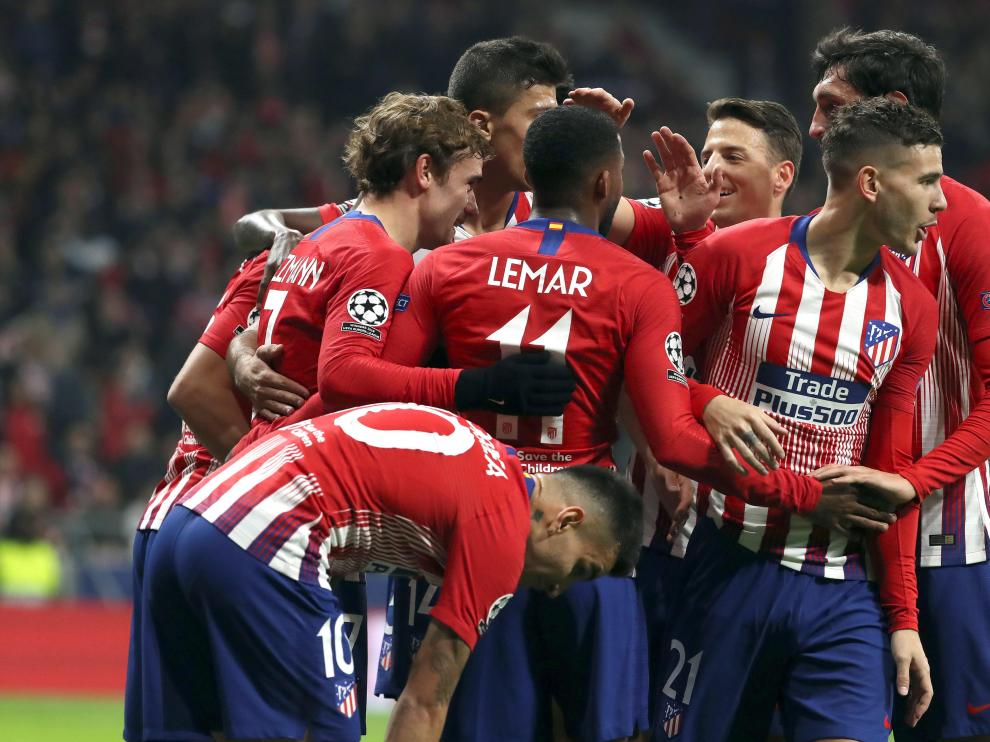 El Atlético de Madrid celebra uno de sus goles.
