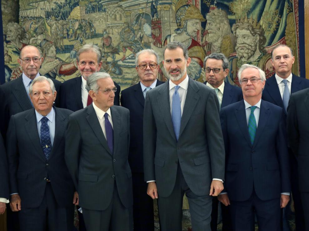 El rey Felipe VI en el Palacio de la Zarzuela con motivo de la conmemoración del 40 aniversario de la Constitución Española.