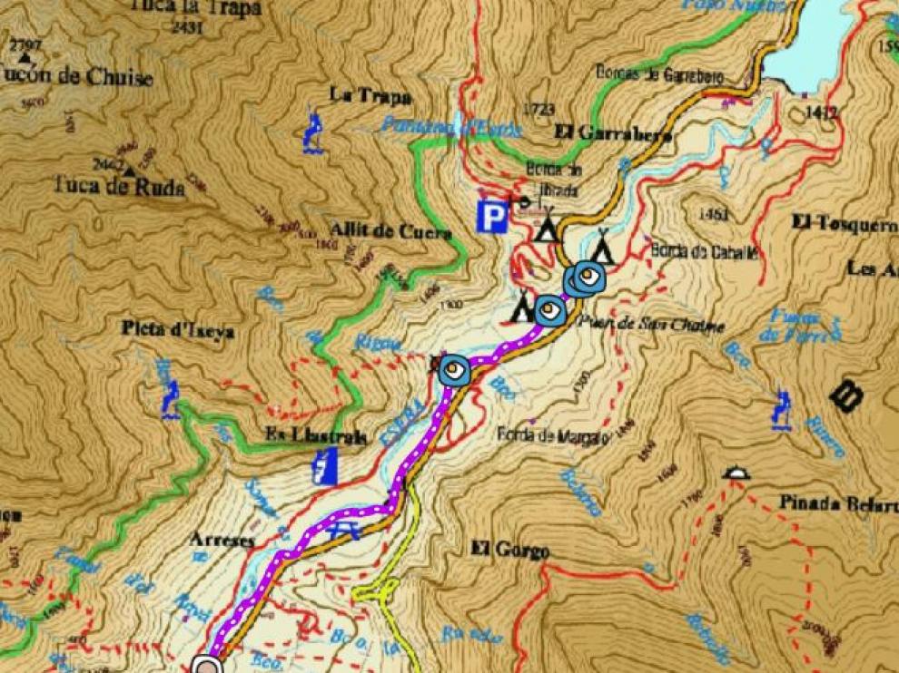 Mapa del Camino de La Ball.