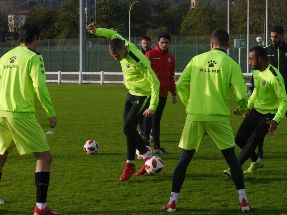 La SD Huesca ha entrenado esta mañana en Zamudio.