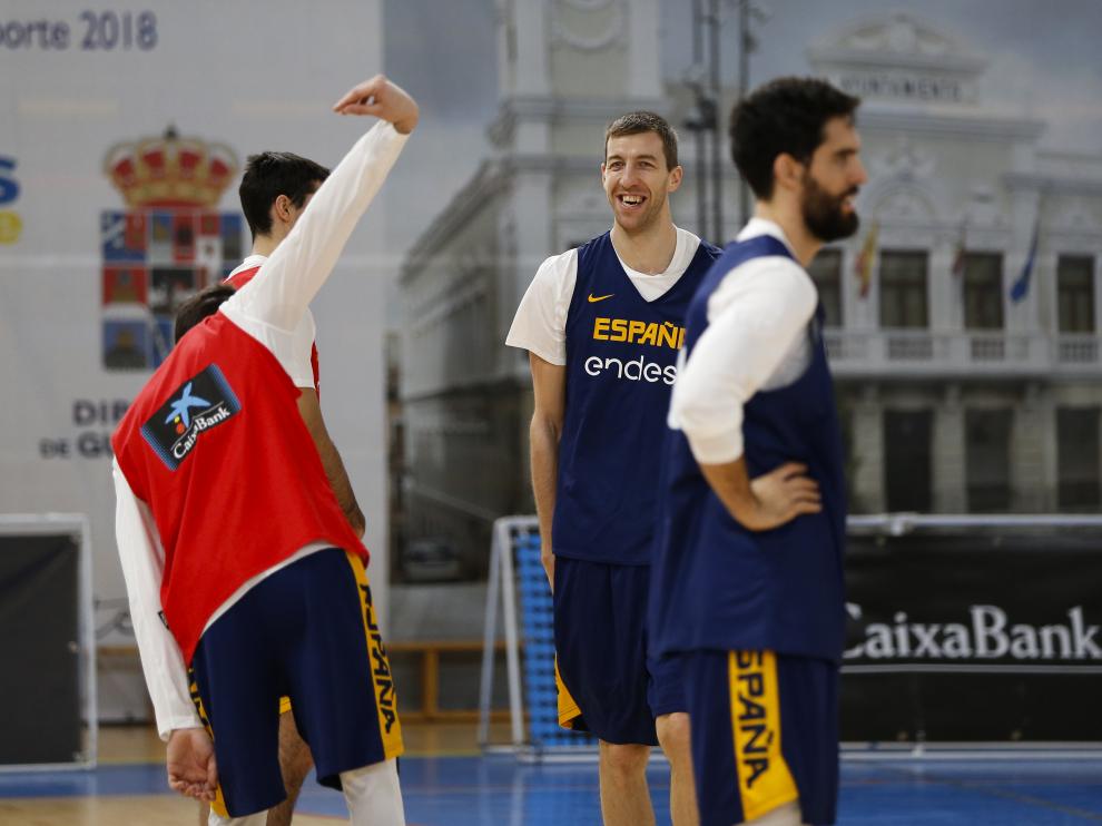 Fran Vázquez, en un entrenamiento con la selección española.